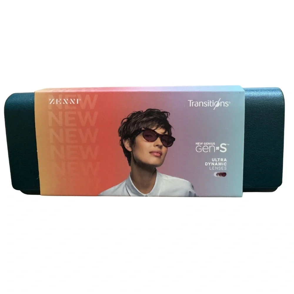 Zenni Green Transitions Lenses Acetate Square Eyeglasses Sunglasses New NIB